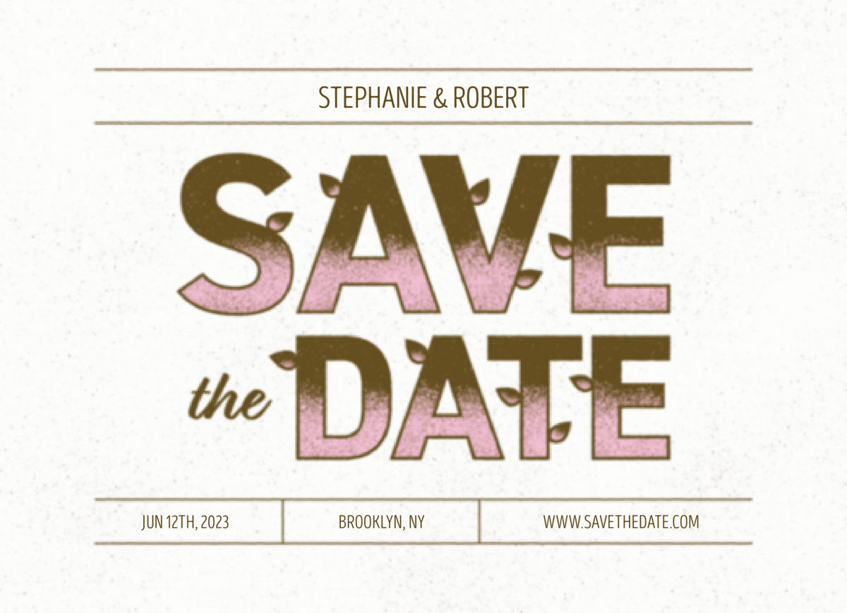 Vintage Plants Save The Date