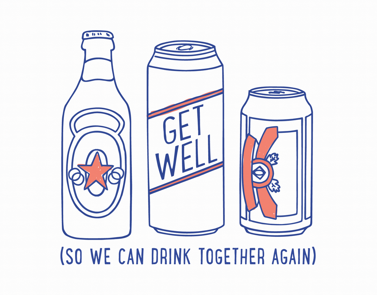 Funny Alcohol Get Well Soon Card