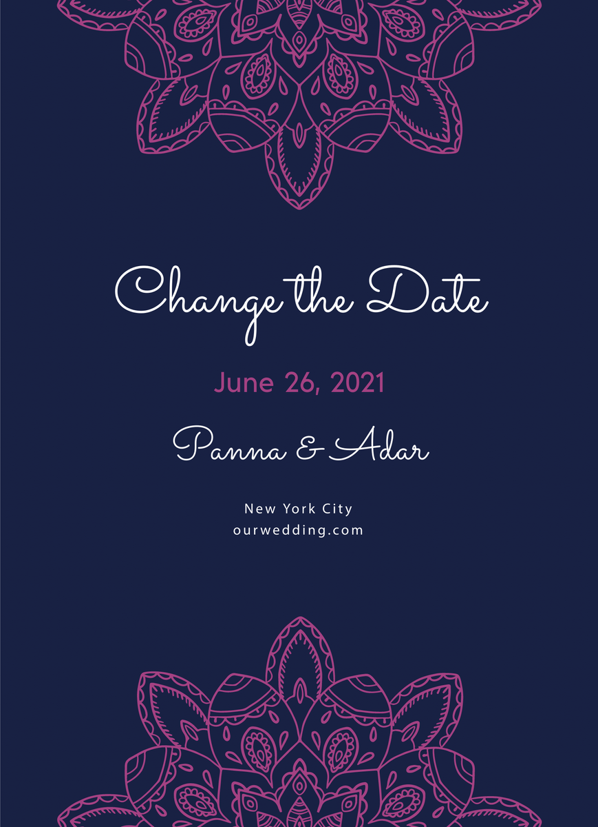 Fuchsia Mandala Change The Date 