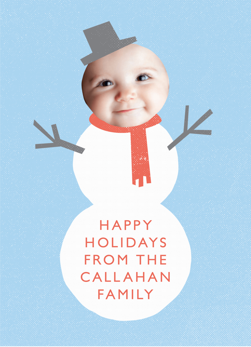 Custom Photo Snowman Holiday Card