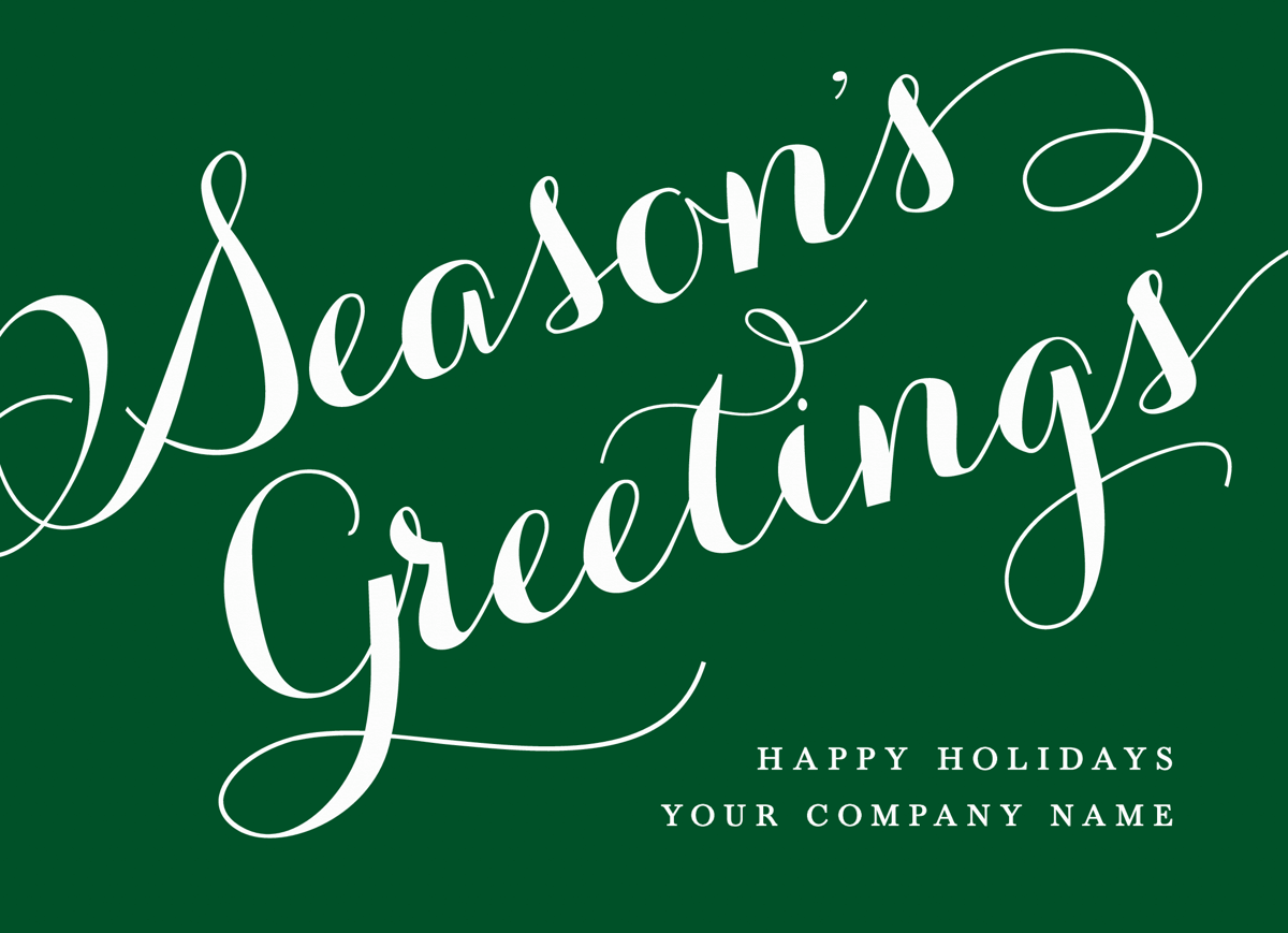 Greetings Script Business Holiday Card