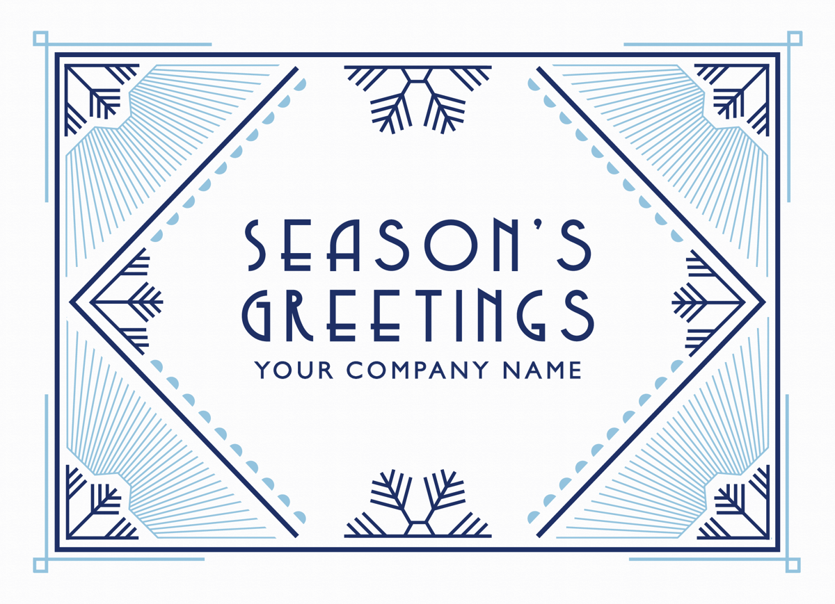 Art Deco Snow Business Holiday Card