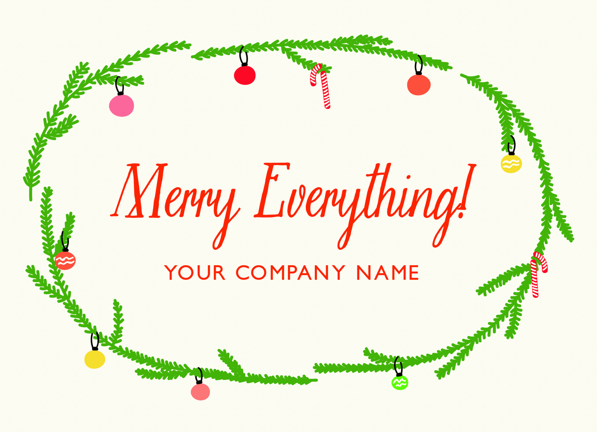Charming Garland Business Holiday Card