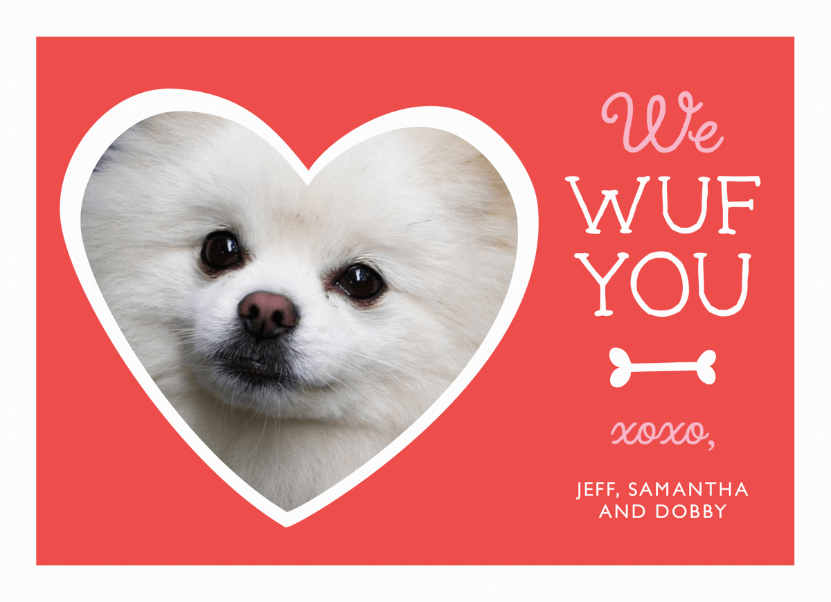 Cute Dog Custom Valentine Card
