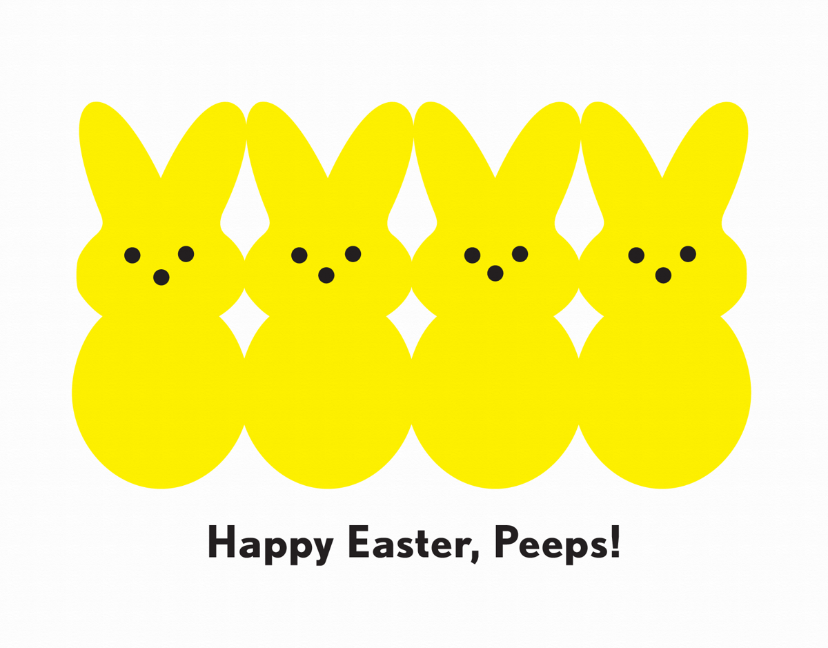 Yellow Peeps Easter Card