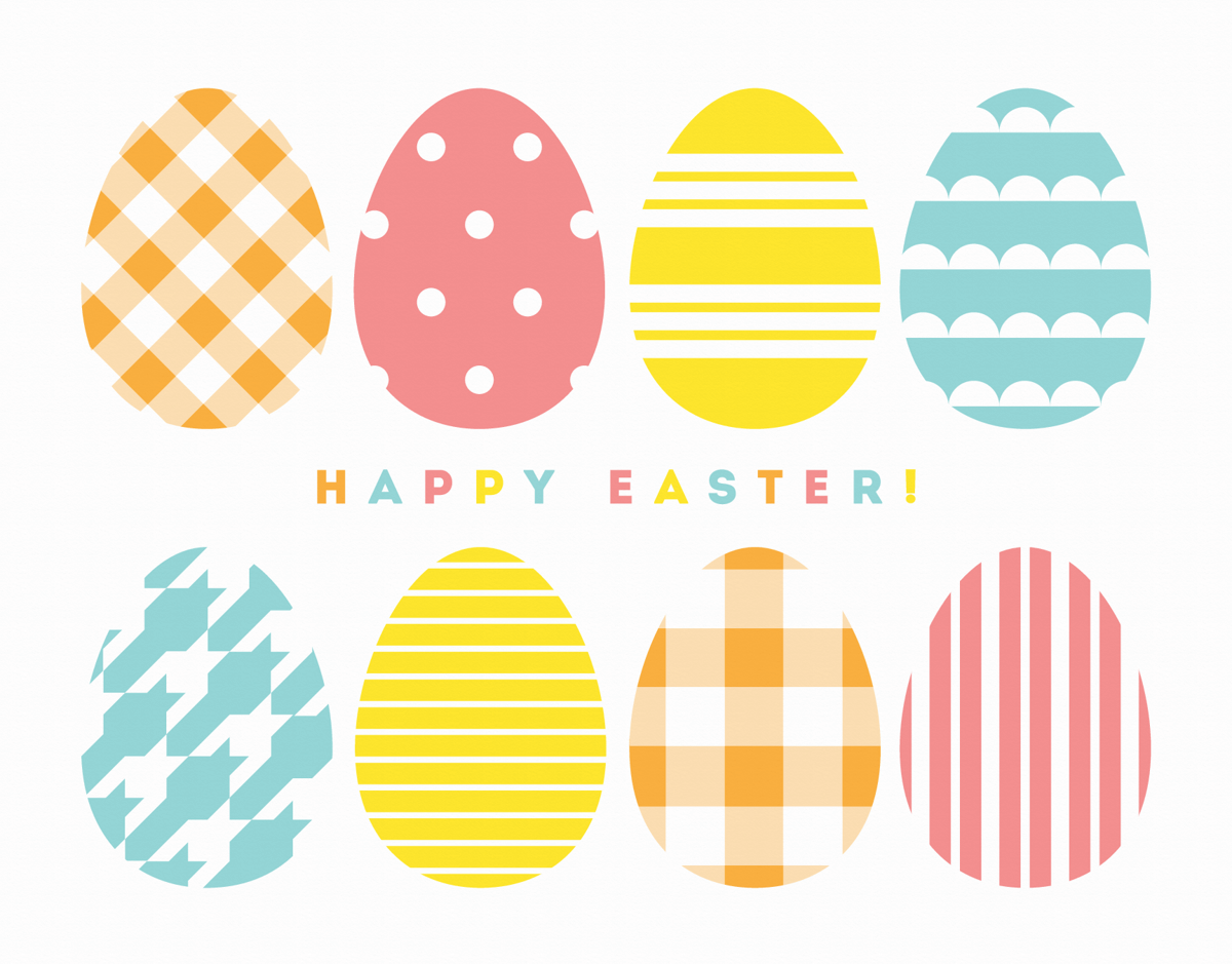 Pastel Patterned Egg Easter Card
