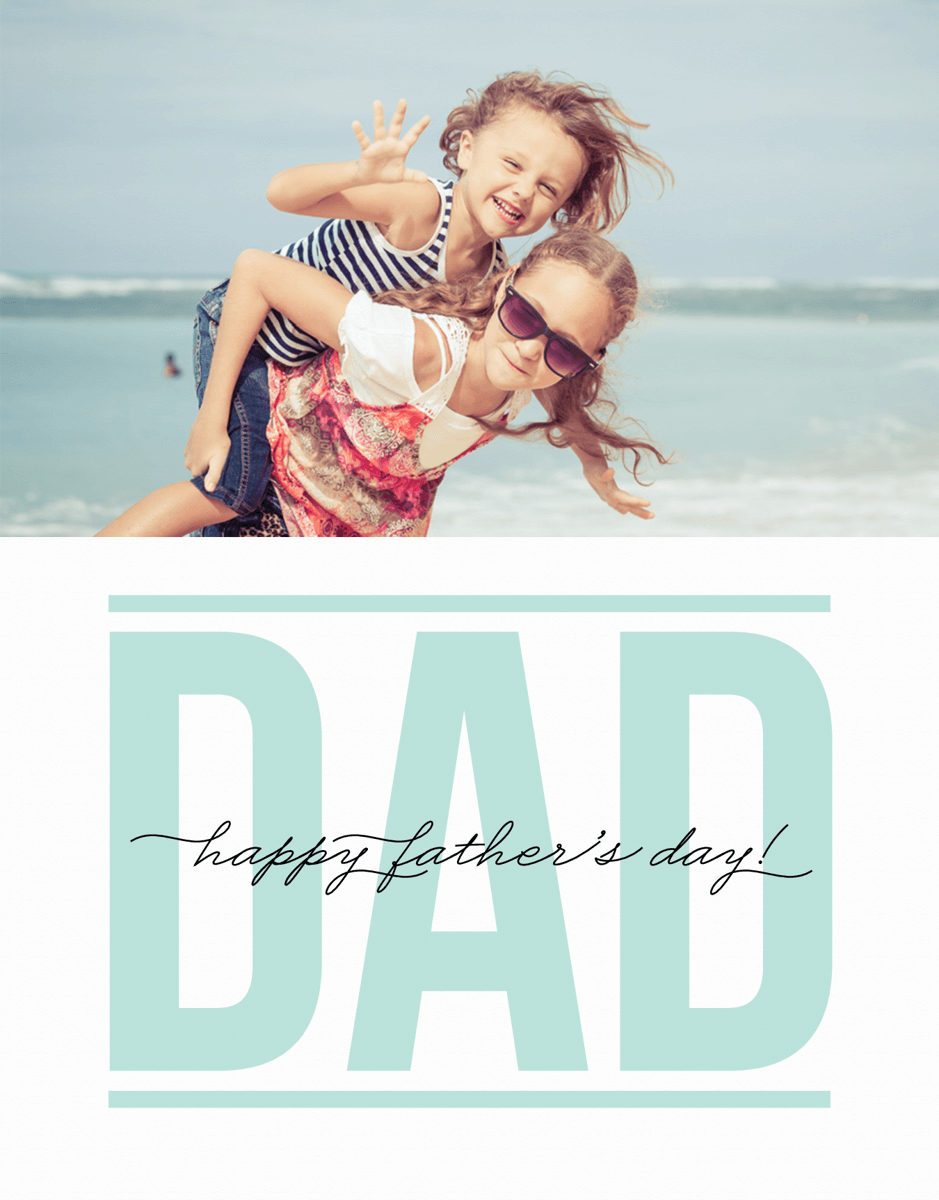 Mint Script Father's Day Card
