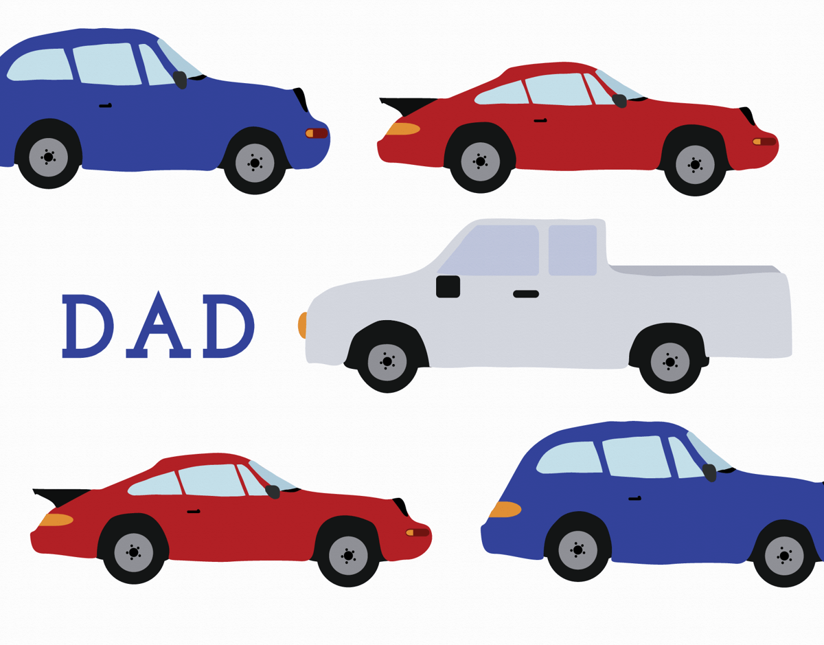 Car Pattern Father's Day Card