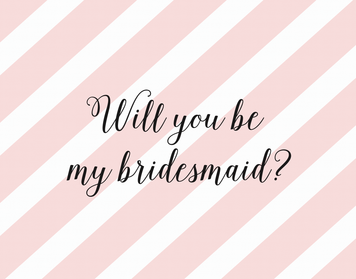 Pink Stipend Will You be My Bridesmaid Card