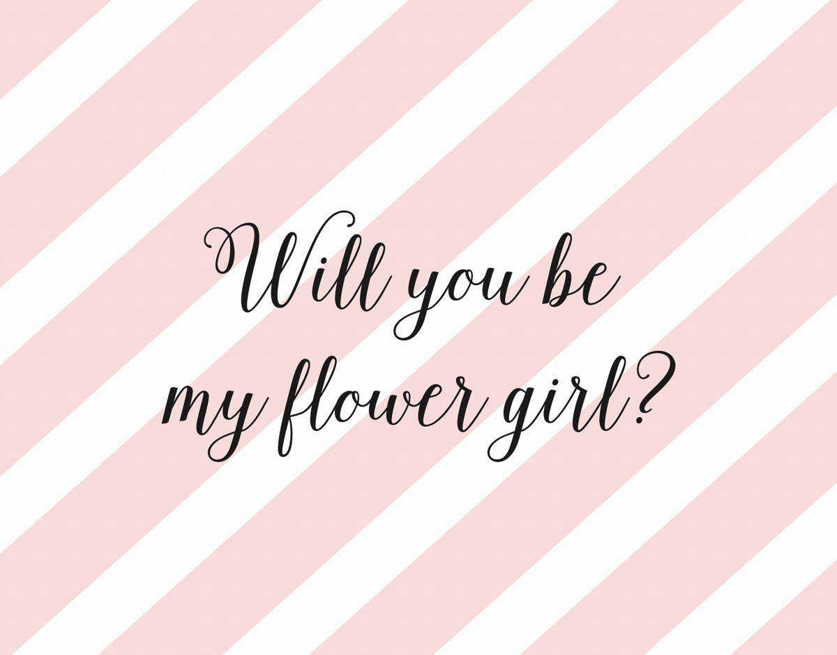 Pink Stipend Will You be My Flower Girl Card