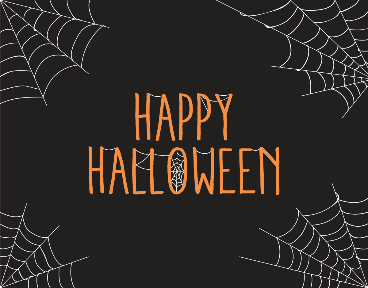Spider Web Happy Halloween Card