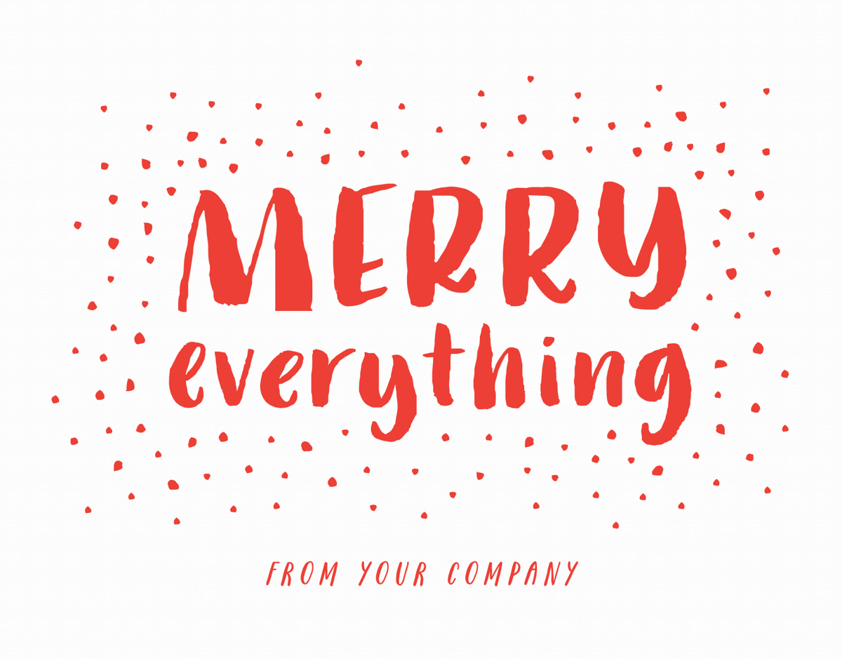 Red Merry Everything Business Holiday Card