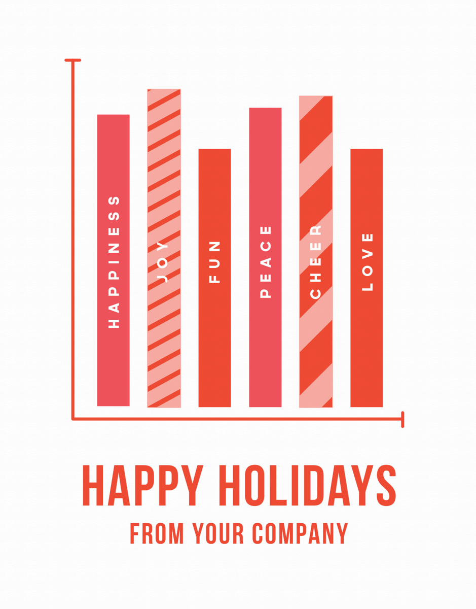 unique company holiday card with chart
