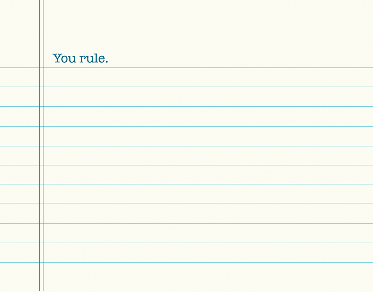 You Rule Lined Paper Stationery