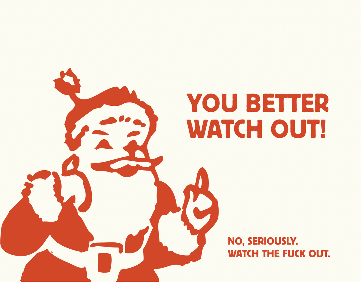 Santa Watch Out Holiday Card