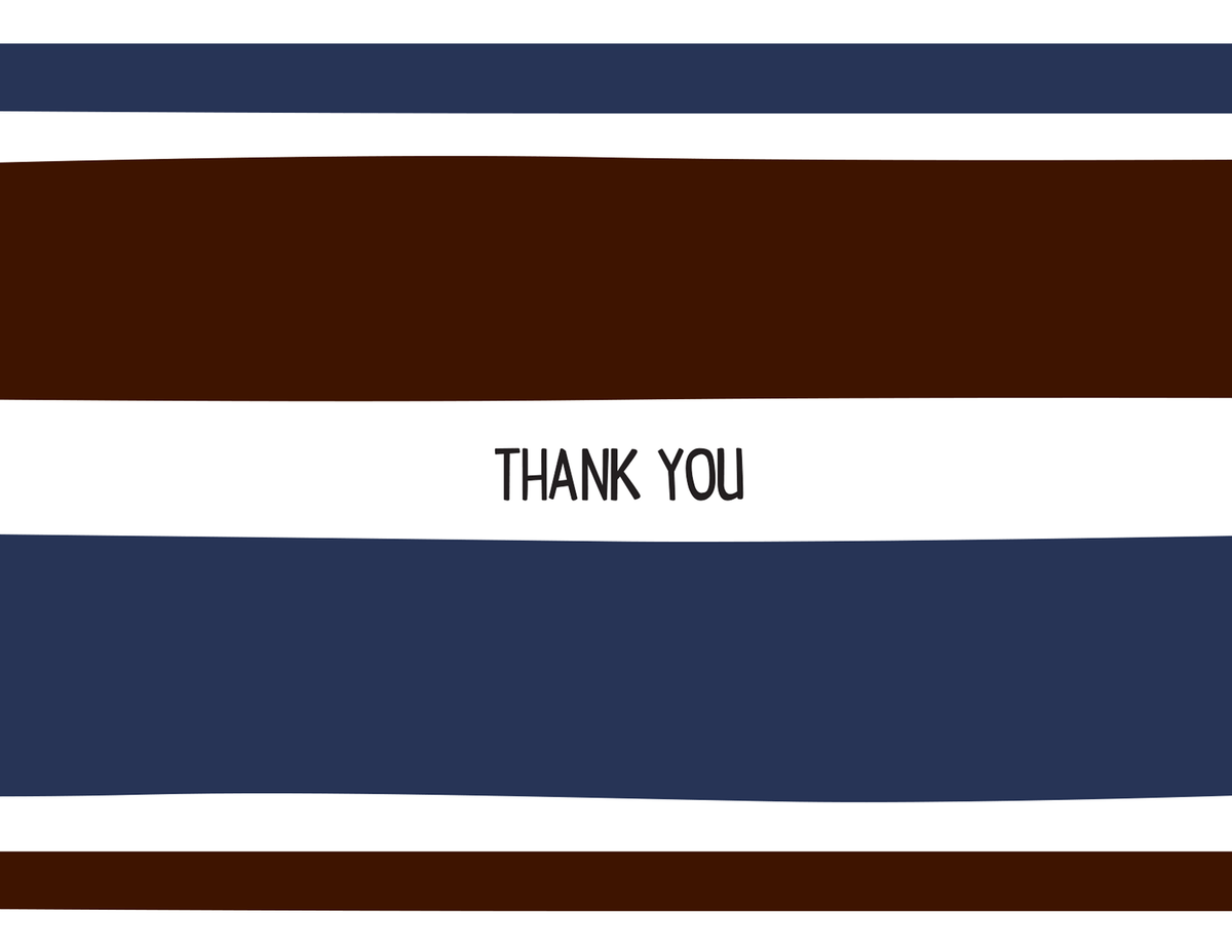 Masculine Blue Striped Thank You Note
