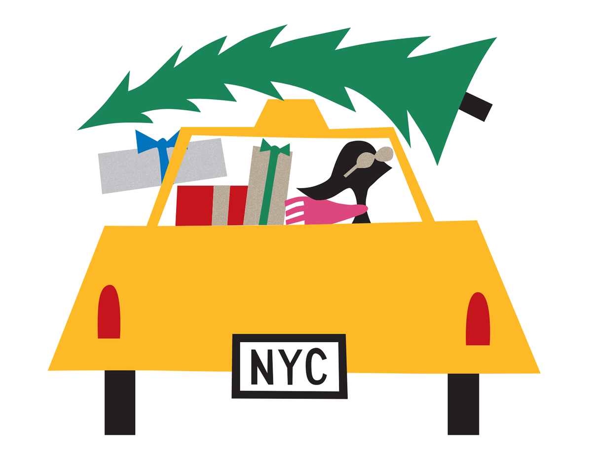 Christmas Tree Taxi Holiday Card
