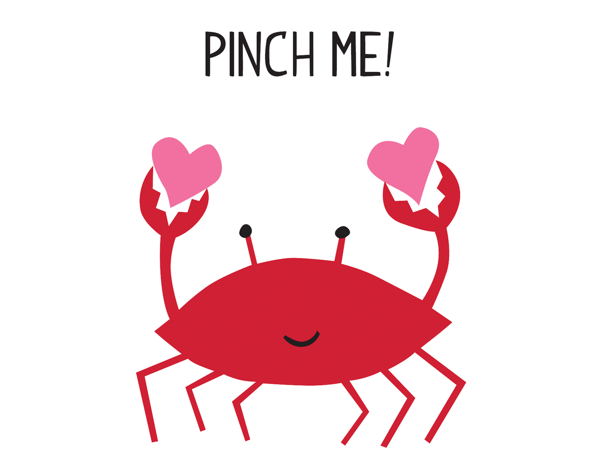 Pinch Me Crab Love Card