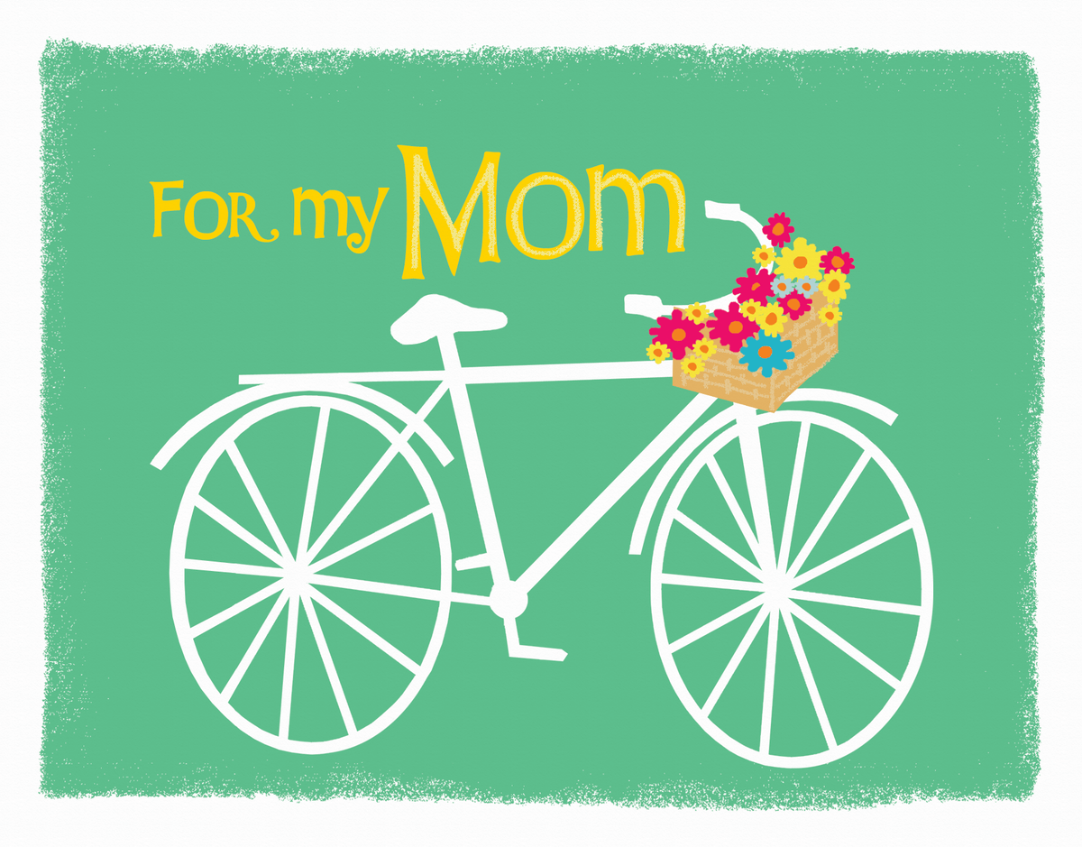 Cute bycicle drawing Mother's Day Card