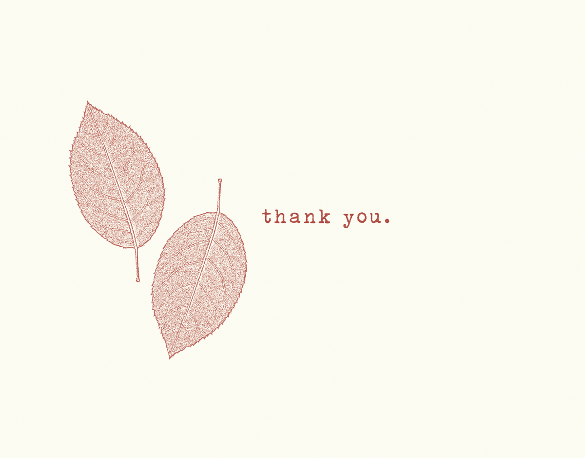 Red Leaves Thank You Card