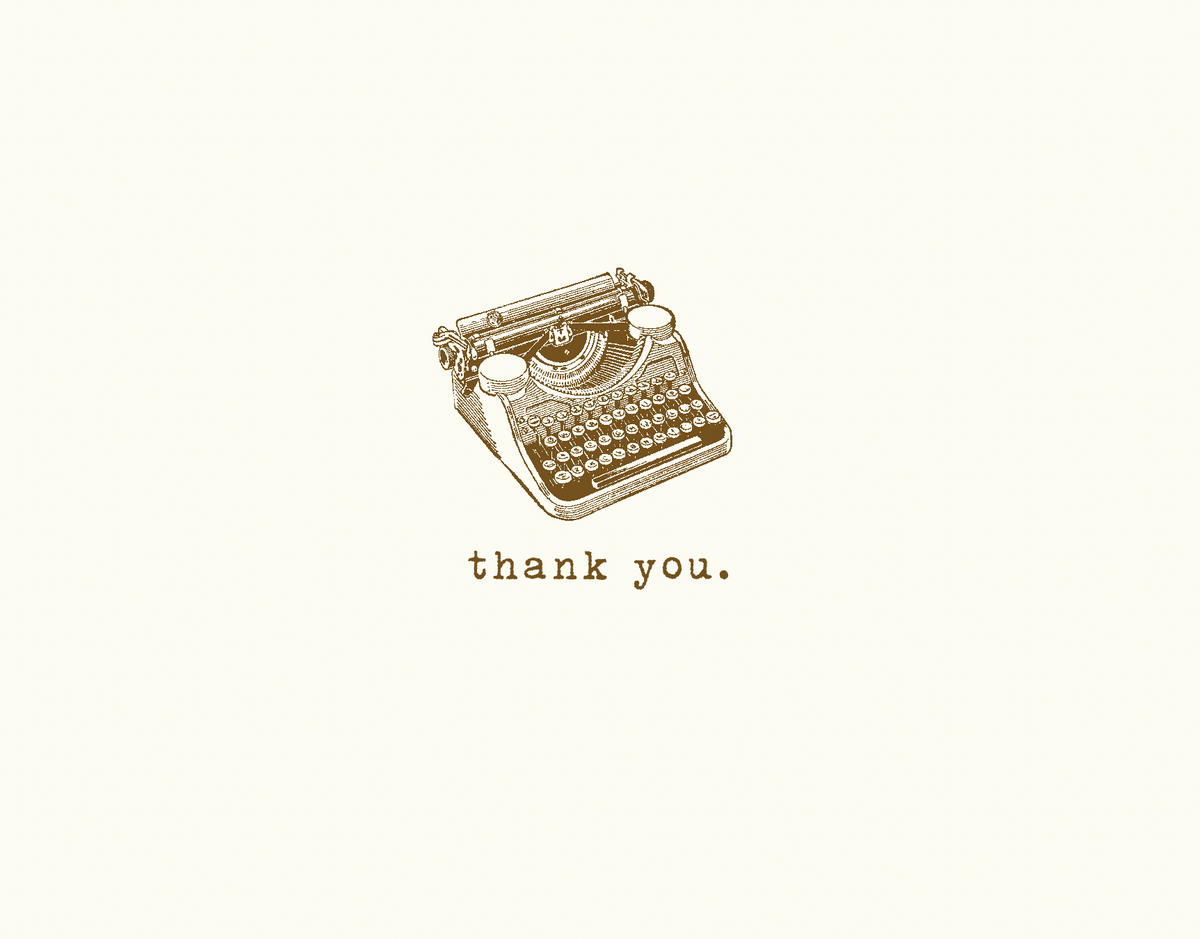 Vintage Typewriter Thank You Card