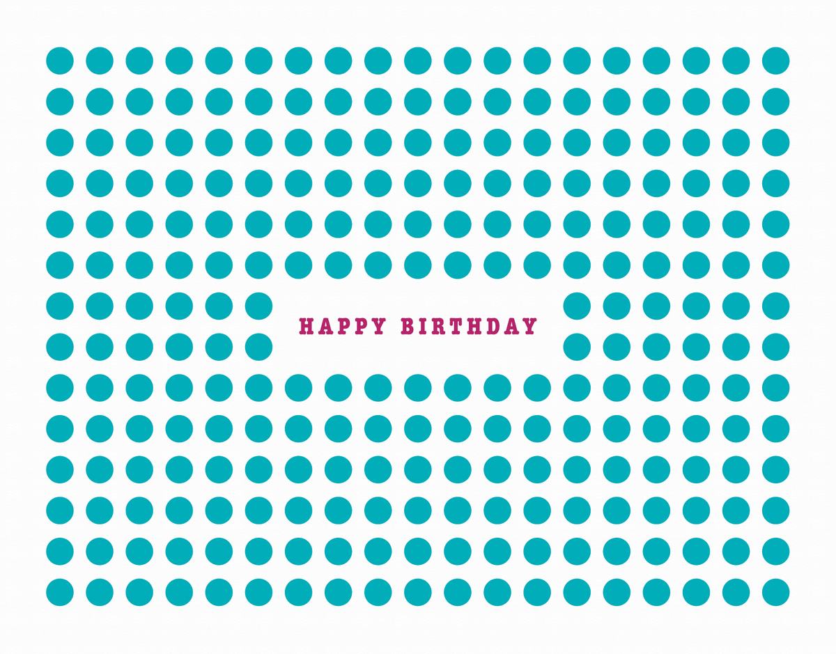 Aqua Dot Patterned Birthday Card