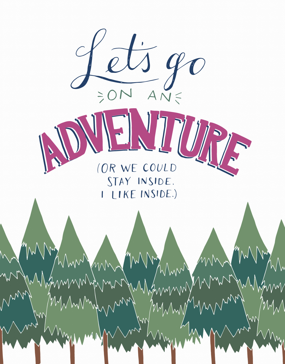 Funny Let's Go On An Adventure Card