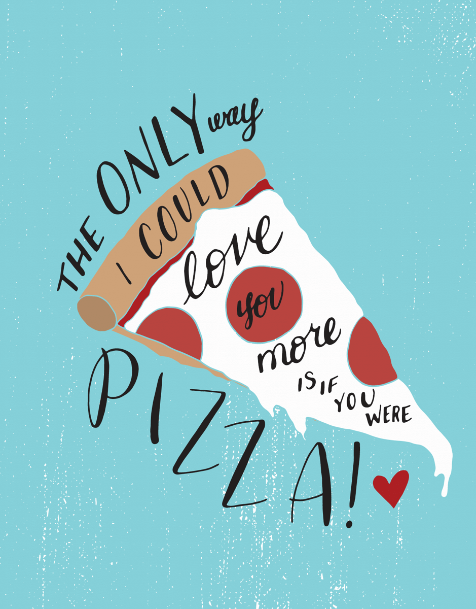Funny Pizza Love Card