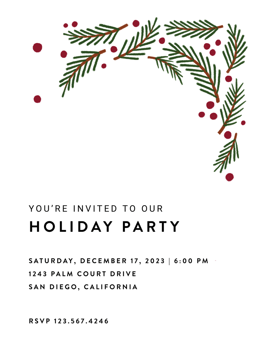 Holiday Branches Invite