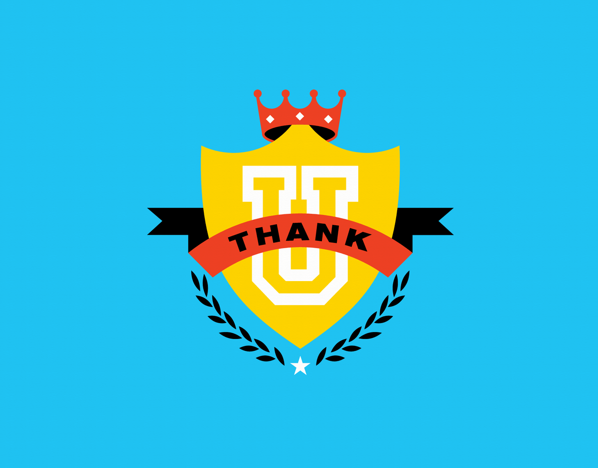 Graphic Crest Thank You Card