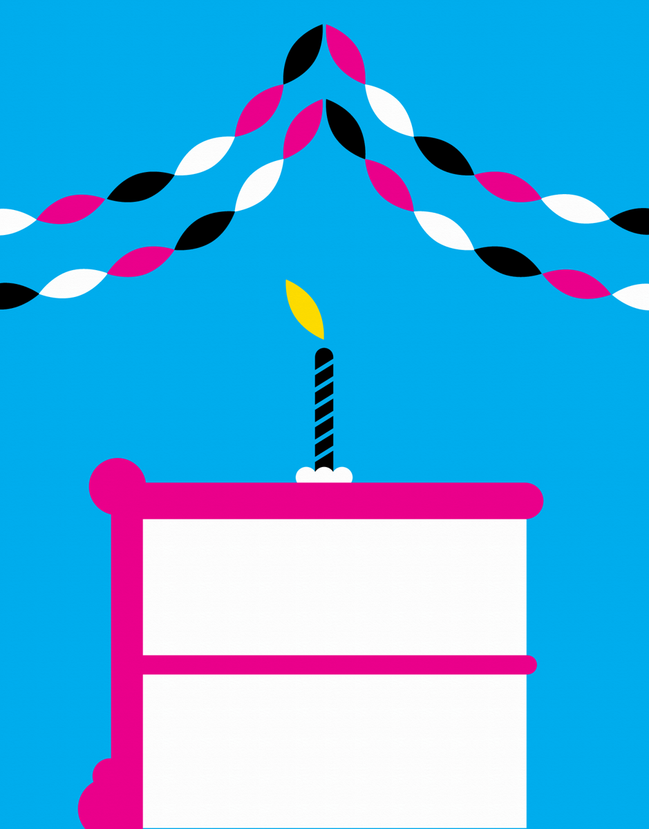 Graphic Birthday Cake Candles Card