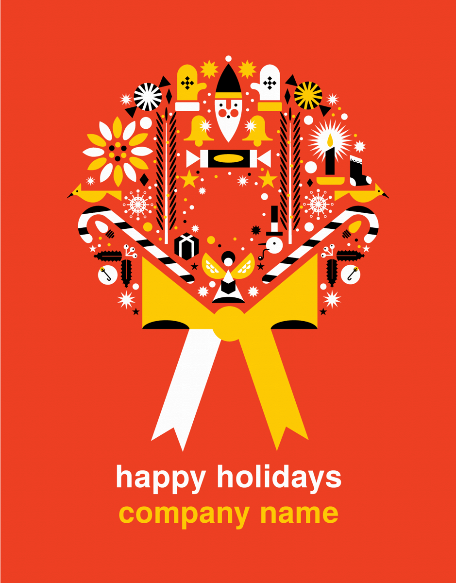 Custom Wreath Holiday Card