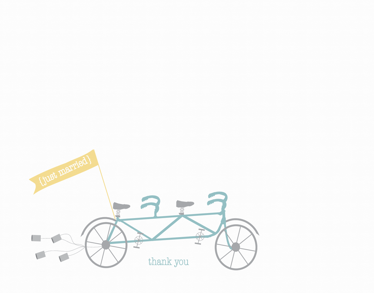 Just Married Bike Thank You Card