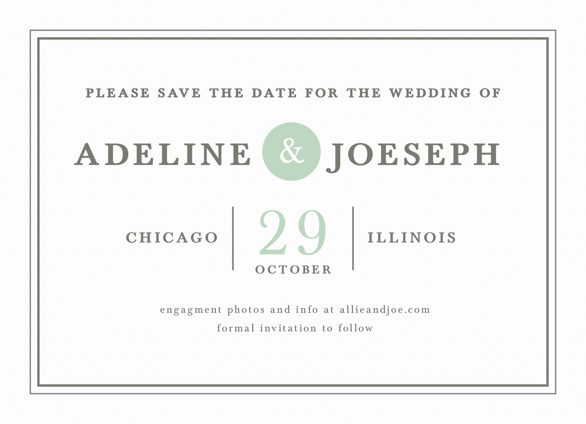 Mint Type Save The Date