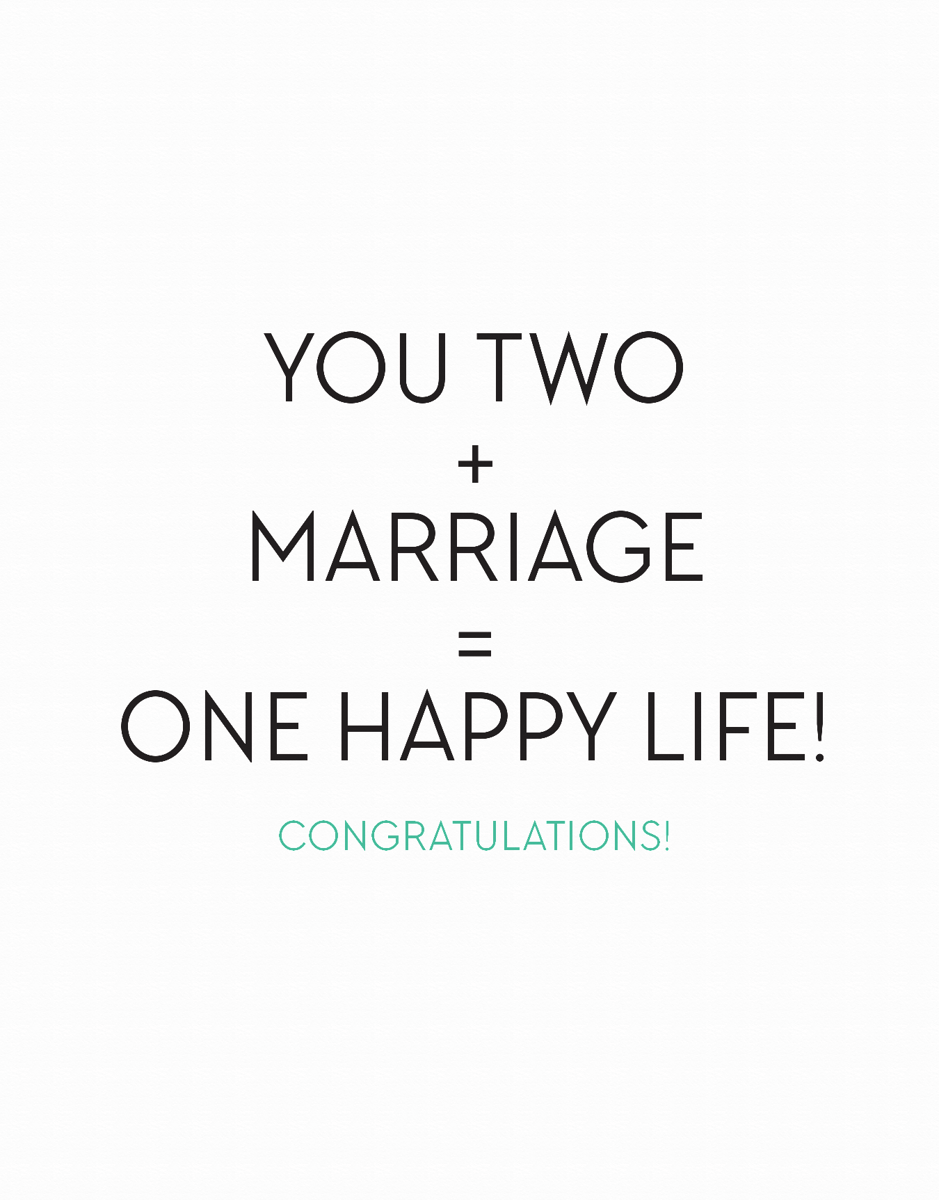 One Happy Life Wedding Congratulations Card