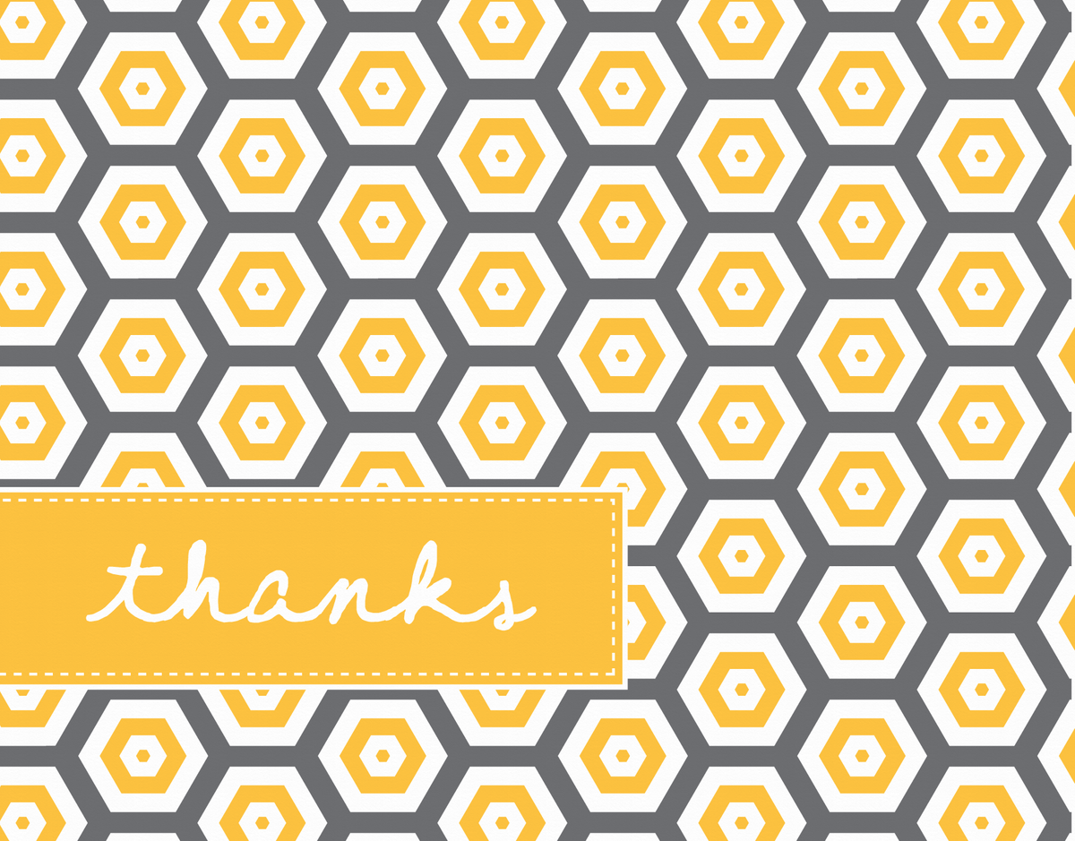Honeycomb Pattern Thank You Card