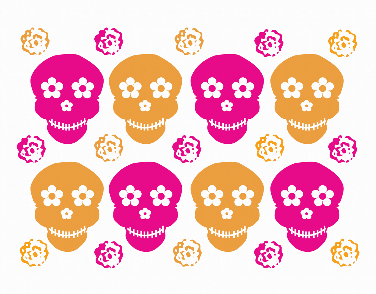 Bright Day of the Dead Card