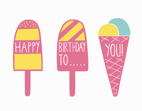 Whimsical Ice Cream Birthday Card