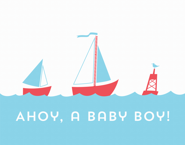 Nautical Welcome Baby Card
