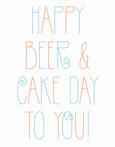 Beer and Cake Birthday Card