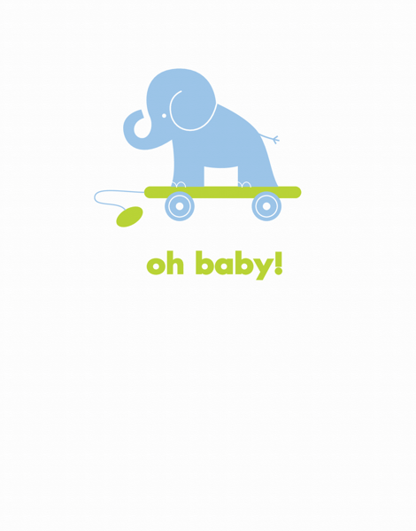 Baby Elephant Baby Card