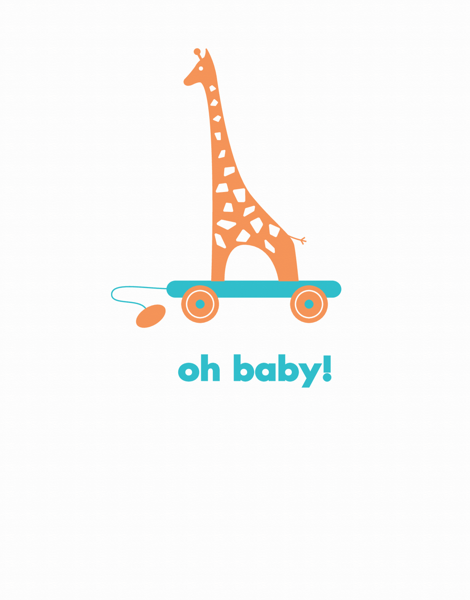 Baby Giraffe Welcome Baby Card