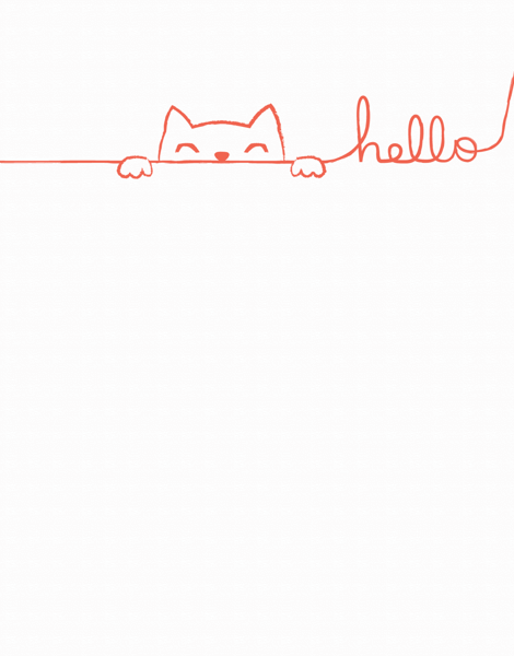 Doodle Cat Hello Card