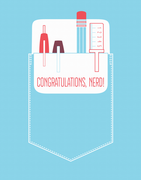Cute Pocket Nerd Congratulations Card