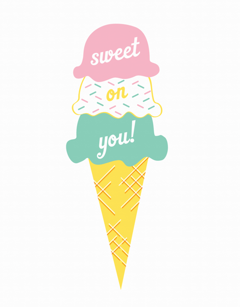 Summer Ice Cream Cone Love Card