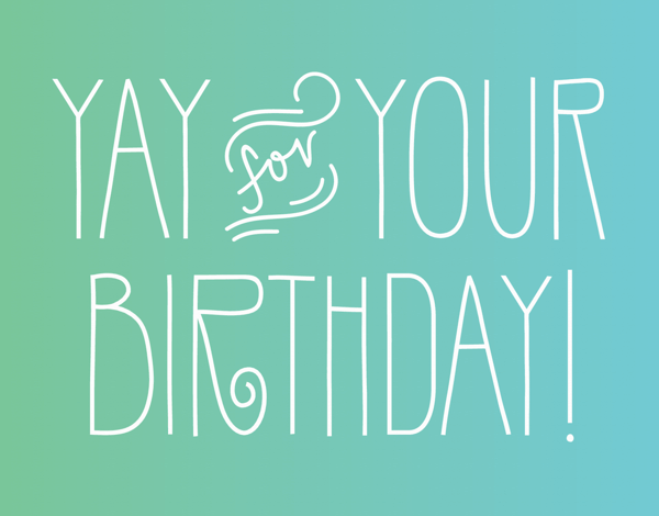 Simple Flourish Yay Birthday Card