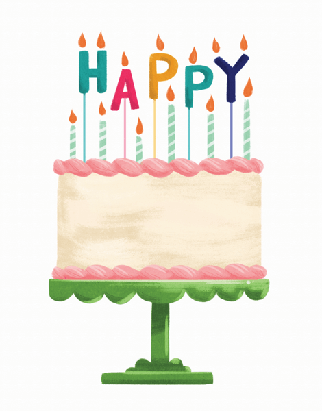 Charming Happy Birthday Cake Card
