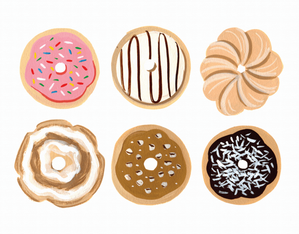 Painted Donuts Art Card