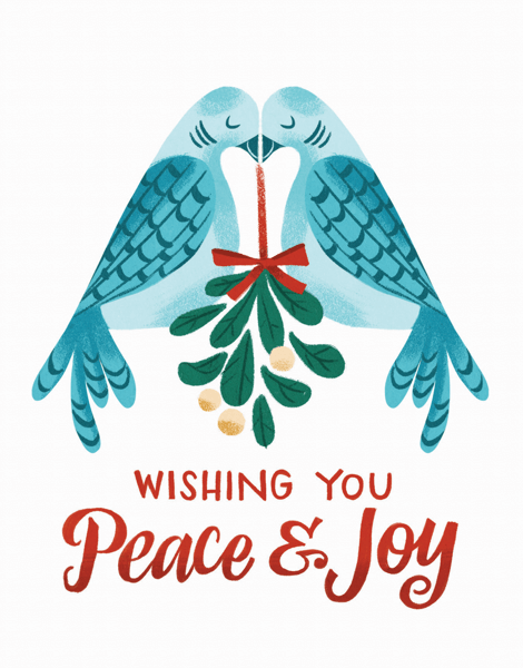 bright wishes you peace and joy greeting card