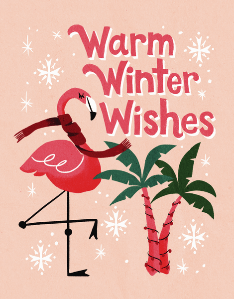 Flamingo Winter Wishes